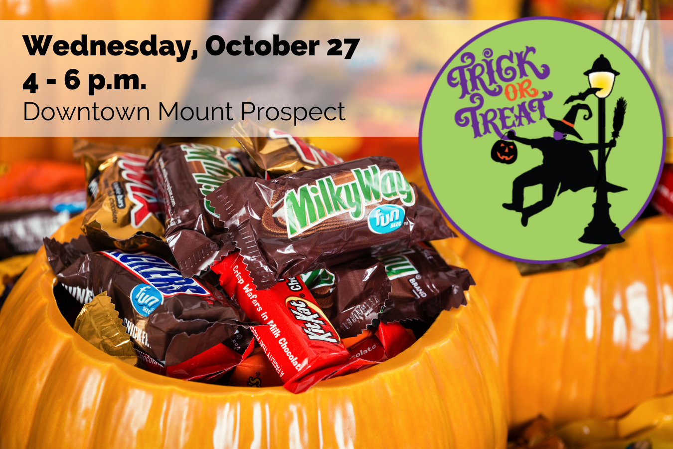Downtown trick or treat baner